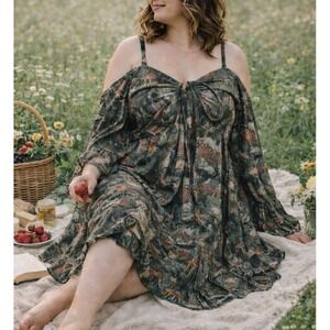 Thorn & Fable Womens Festival Boho Whimsical Flowy Dress Sz XL Fantasy Unicorn